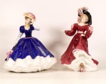 Royal Doulton Lady Figures Mary Hn2375 & Patricia Hn3365 (chip to end of foot)