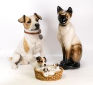 Three Animal figures to include Large Resin Jack Russell figure together with smaller example with