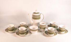 Shelley coffee set. Avon shape, pattern 1482. Apollo pattern consisting of coffee pot, 6 coffee cans