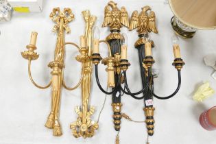 Four Decorative Wall Sconces, length of longest 63.5cm(4)