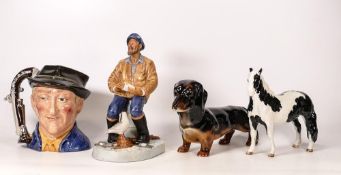 Four Ceramic Figures to include Royal Doulton The Seafarer HN2455 (hairline crack to base), Large