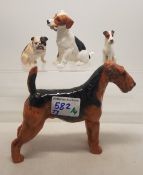 Royal Doulton dog figures to include Airedale HN1023 together with Royal Doulton character Dog, K-
