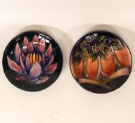 Two Moorcroft MCC pin dishes in the New Forest and purple Waterlily designs. Both Boxed