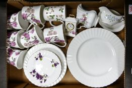 A Mixed Collection of Ceramics to include Royal albert Dinner Plates, Aynsley Mugs, Moss Rose Milk