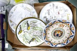 A mixed collection of decorative Wall Plates to include Franklin Porcelain Songbirds of the World,
