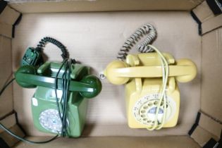 Two Vintage Mid Century Un Converted Dial Telephones