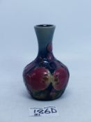 Moorcroft Pomegranate and Finches pattern vase height 10cm