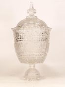 Large Quality Pressed Glass Lidded Vase, height 37cm
