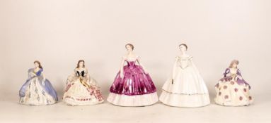 Small Coalport lady figures to include Pansy, Poppy, Iris, Kimberley and one other. ( 3 with