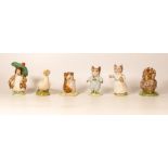 Beswick Beatrix Potter Bp3 Figures to include Benjamin Bunny, Rebeccah Puddle Duck, Timmy Willy, Tom