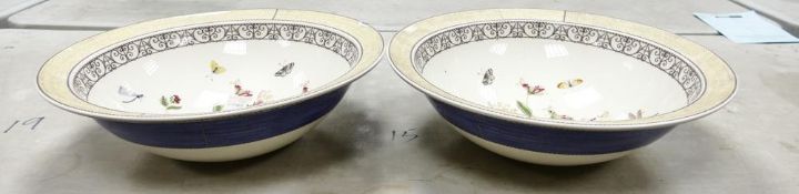 Two Wedgwood Sarah's Garden Large Bowls. (Seconds) Diameter: 43cm
