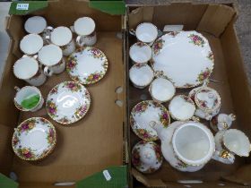 A Collection of Royal Albert Old Country Roses to Include Teapot, Bell, 6 Trios, Lidded Sugar Pot,