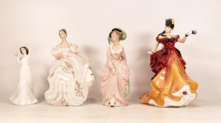 Royal Doulton lady figures to include Belle HN3703, Lucy HN3653, With Love HN3392 together with