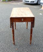 19th Century Drop Leaf Table with drawer, closed size l 84cm, w 49.5cm & h 72cm
