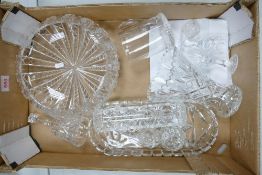 A Mixed Collection of Crystal and Glass to include Fuirt Bowl, Flower Trough, Bell, Vase, Tankard
