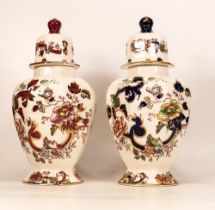 Two Masons Temple Jars, height 24cm(2_