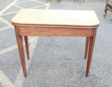Georgian mahogany D-end foldover table, 91 x 45cm.