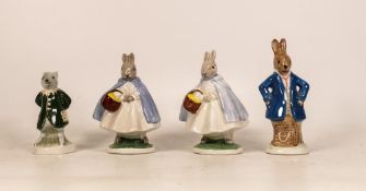 Coalport Margret Tempest figures Little Grey Rabbit Goes Shopping x 2, Water Rat & Hare(4)