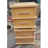 Two Modern Veenered Bedside cabinets with 2 drawers 48cm H x 45cm W x 45cm D