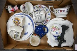 A mixed collection of items to include Adams , Paragon & similar floral tea ware, commemorative