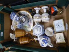A Mixed Collection of Items to Include Sadler Tea Service, Decorative Wall Plates, Mantle Clocks,