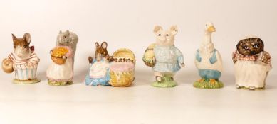 Beswick Bp3 Beatrix Potter Figures Mrs Tittlemouse, Hunca Munca, Goody Tiptoes, Little pig Robinson,