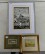 Three Framed Prints to include See India Railway Print, Yacht Racing in the Solent J.W.M. Turner and