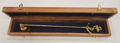 Naval Theme Wooden Case Brass Candle Snuff