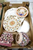 A mixed collection of items to include Decorative wall plates, pottery vase etc