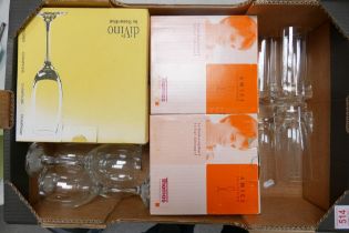 Four Boxed Glass Sets and one loose set to include Two Amici Collection 6 Fruit Schnapps sets, D'