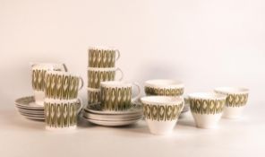 Shelley part tea and coffee set, Avon shape, pattern 14282. Apollo pattern consisting of 3 tea