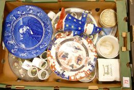 A mixed collection of items to include Royal Doulton series ware plates Harrods novelty pottery