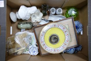 A Mixed Collection of items to include Edward VII Print, Mary Gregory Trinket Pot, German
