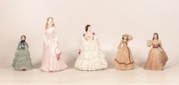 A collection of Coalport Small Lady Figures (5)