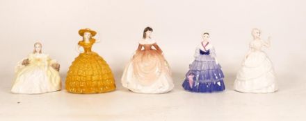A collection of Coalport Small Lady Figures (5)
