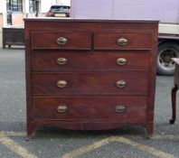 Edwardian Chest of 2 / 3 drawers with3 small secret drawers in both top two drawers, w 121cm, d 52cm