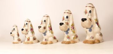 Set of Five Szeiler Graduated Dogs, tallest 20cm(5)
