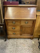 Mid century modern Teak Bureau with 4 drawers and 1 door 92cm W x 48cm D x 114cm H