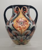 Moorcroft Limited Edition Florian Spirit pattern twin handled vase 18cm Height (Red dot seconds)