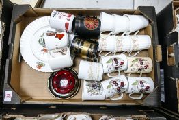 A mixed collection of items to include Royal Commemorative & Floral Mugs, Royal Doulton Flambe