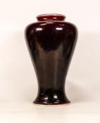 Large Dark Cobridge stoneware flambe vase, height 26cm