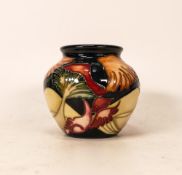 Moorcroft Parasol Dance Trial vase . Signed by Kerry Goodwin, dated 10/11/05. Height 7cm, Boxed