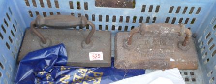 Two Vintage Cast Iron Snooker Table Irons(2)