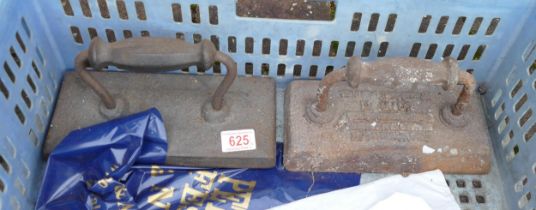 Two Vintage Cast Iron Snooker Table Irons(2)