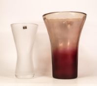 Boxed Waterford John Rocha Glass Vase & Similar, tallest 30cm(2)