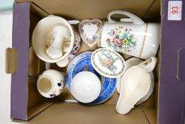 A mixed collection of items to include Masons planter and vase, Coalport ming rose jug, Wedgwood
