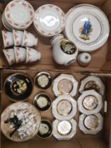 A mixed collection of ceramic items to include chokin decorative plates, pin dishes & temple jar