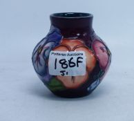 Moorcroft Pansy pattern vase 8cm Height Silver line seconds