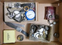 Large quantity of watch parts and watches from a deceased watch makers estate. Includes one watch