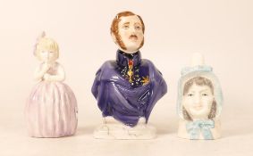 A collection of Royal Worcester candle snuffers to include Mrs Caudle, Hush & Prince Albert, tallest
